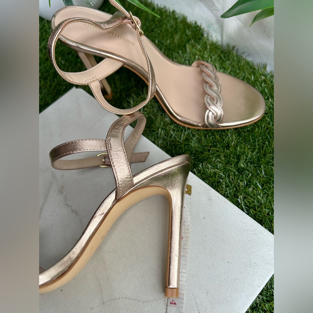 Stuart Weitzman Dancer Twistie 4” Rose Gold Leath… - image 7